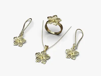 Light floral set 3D print model