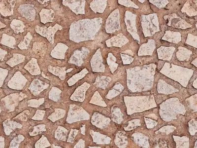 Rough Light Cobblestone Paving Texture