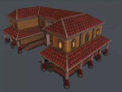 Medieval-RomanTax Office Low-poly 3D model