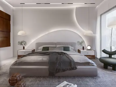 Bedroom with dressing room and a bathroom sketchup design 3D model