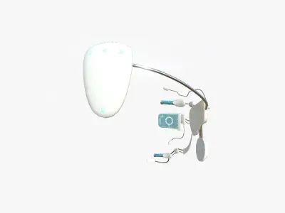 SciFi Glasses E02 White Blue - Character Design Fashion Low-poly 3D model