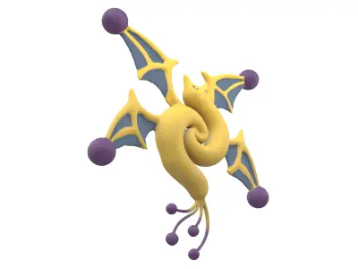 Abstract Elf Bat Character v1 005 Low-poly 3D model