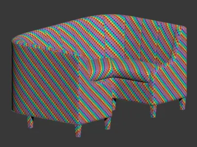 Crown Booth Sofa 3D model