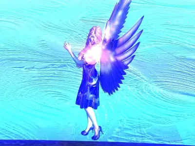 Angelic lady Low-poly 3D model