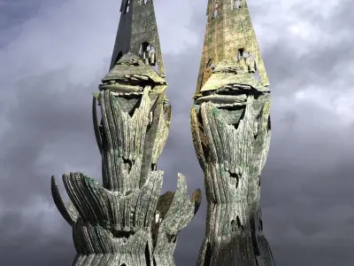 Ancient Alien Flower Temple Ruins Towers  3D model