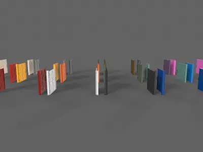 PBR Metal Gate C1 Low-poly 3D model