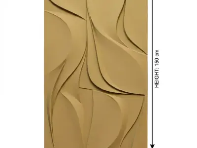 Modern Abstract Relief Panel Wall Decor Set STL Mural CNC 371  3D model