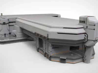 Complex 3 futuristic building 3D model