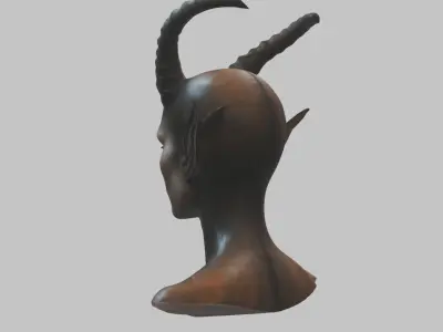 HR Giger Woman Scifi Head Bust Alien Demon Low-poly 3D model