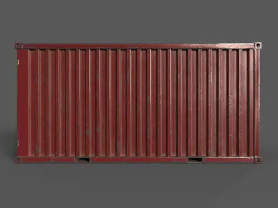 Claret Shipping Container PBR Low-Poly 3D Game Ready Model Low-poly 3D model