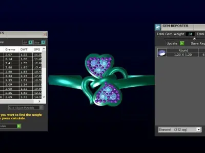 Solitaire Wedding Engagement Women Heart Adjustable  Rings 3D print model