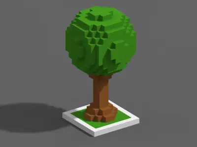 Tree Voxel - 1 Low-poly 3D model