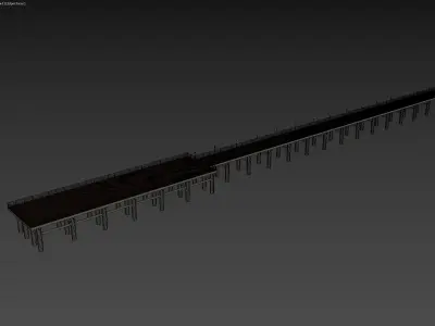 Modern Pedestrian Pier Structure 3D model