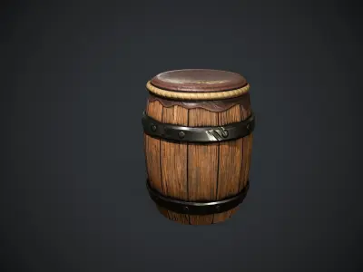 Stylized barrel Low-poly 3D model