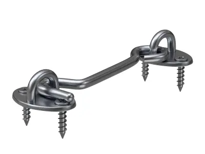 Privacy Hook and Eye Latch Black and Metal color 3D Model Pack