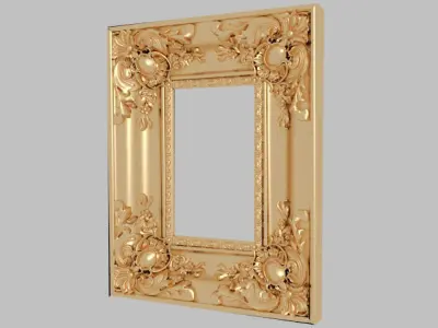 Classic frame of luxurious gold interior inlaid gold leaf CNC Texture get
