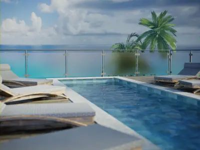 Sea View Low-poly 3D model