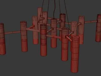 Helix Chandelier Gold 3D model