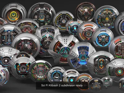 Sci-Fi - KITBASH Set - Hard Surface Future COLLECTION n1 3D Model Pack