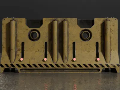 Sci-Fi Cybepunk Barrier Low-poly 3D model