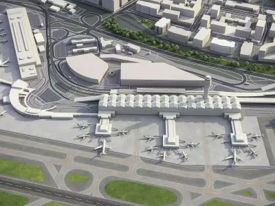 Washington - Ronald Reagan National Airport - DCA Low-poly 3D model