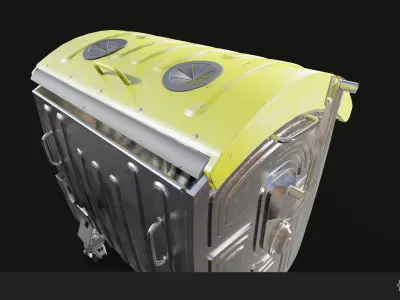 Container Set Low-poly 3D model