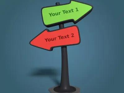 Cartoon Street Signs Low-poly 3D model