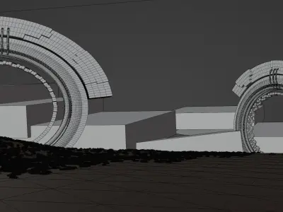 Realistic 3d scifi landscape model with environment  3D model