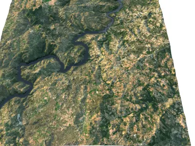 Grass Map Mountains Low-poly 3D model Low-poly 3D model