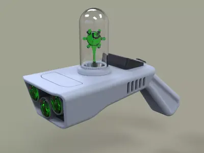 Concept of Portal gun from Rick and Morty 3D model