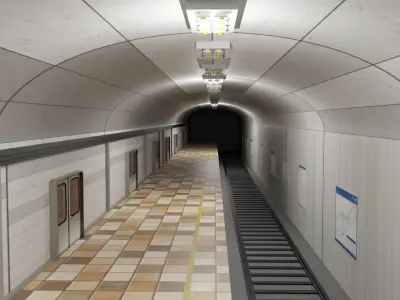Subway Station  Low-poly 3D model