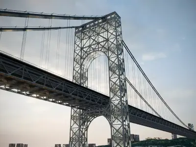 NYC George Washington Bridge  Low-poly 3D model