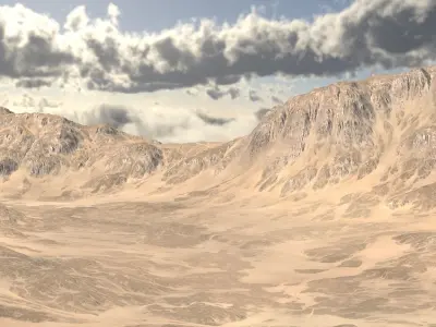 Desert landscape 01 Low-poly 3D model