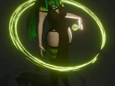 Evil Caterpillar witch  Low-poly 3D model