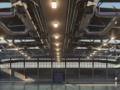 Warehouse industrial building 3D model