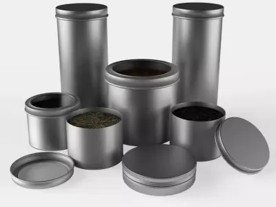 Round Tea Tins with Slip Lid Set 3D model