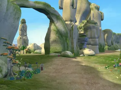 Cartoon Valley Scene 3D model