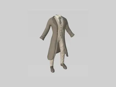 Gentleman Outfit 05 Light Brown - Character Design Fashion Low-poly 3D model