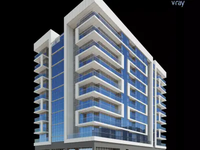 Modern Residential Building 002 3D model