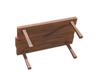 Hand Painted Wooden Table Free low-poly 3D model