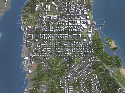 Mariehamn - 3D City Model Low-poly 3D model