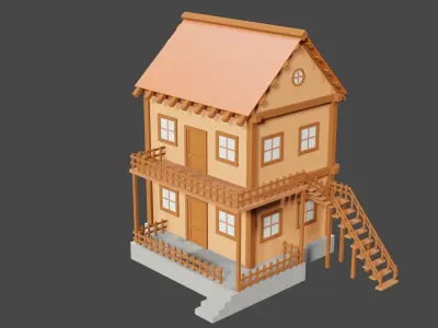 two storey house 3D model purchase
