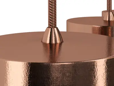 CHAPEAU SATIN COPPER HANGING LIGHT FIXTURE 3D model
