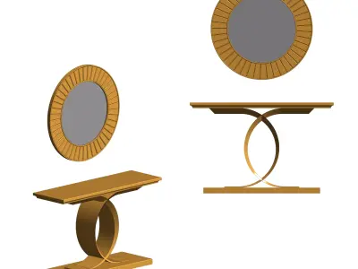 Parametric Mirror and Console for Revit  3D model