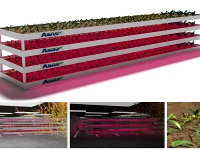 3D Realistic indoor vertical farming Low-poly 3D model