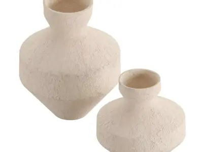 Marla White Paper Mache Vase 3D model