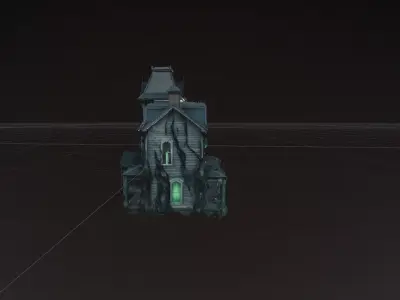 Haunted Gothic Mansion low-poly Low-poly 3D model