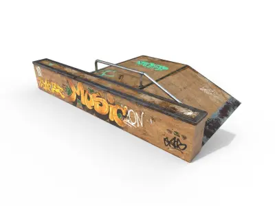 SK8 Ramp Rail PBR Textures Low-poly 3D model