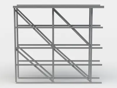 High road straight Low-poly 3D model