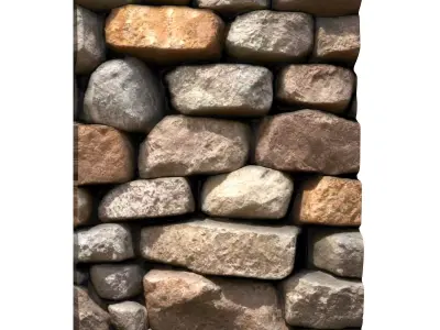 Primitive Fieldstone Wall Asset 3D print model purchase